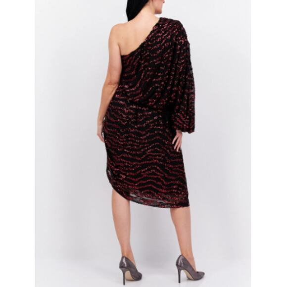 CITY CHIC Women's Ruby Sequin Stripe Mini Dress Size M/18 - Picture 2 of 10